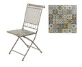 Scaun pentru gradina Toulouse Mosaic, Decoris, 45 x 38 x 90 cm, pliabil, fier/ceramica, grej