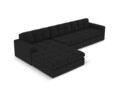 Coltar stanga 4 locuri, Justin, Micadoni Home, BL, 236x160x72 cm, poliester, negru