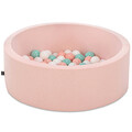 Piscina cu bile, Bubble Pops v7, 150 bile, Ø85 x 30 cm, bumbac/plastic, roz