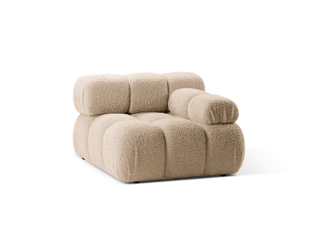 Modul dreapta pentru canapea modulara, 1 loc, Bellis-213, Micadoni Home, 94x94x70 cm, tesatura boucle, bej sand