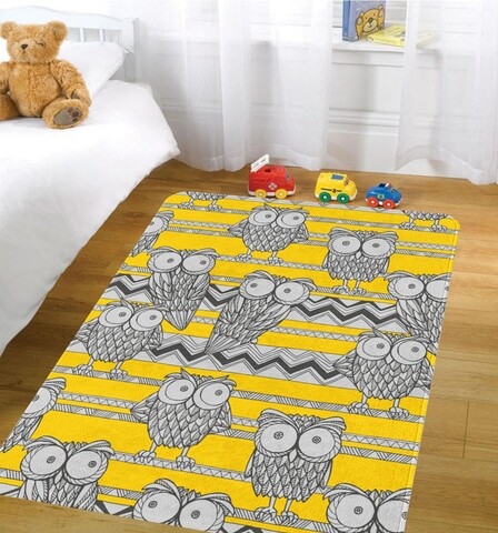 Covor Owl, Oyo Kids, 100x140 cm, poliester, multicolor