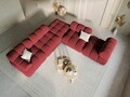 Modul canapea stanga 1 loc, Bellis, Micadoni Home, BL, 94x94x63 cm, catifea, rosu inchis