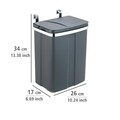 Cos de gunoi suspendabil pentru usa dulap/sertar, Wenko, 12 L, 26 x 34 x 17 cm, metal/polipropilena