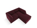 Coltar dreapta 3 locuri, Ruby, Micadoni Home, BL, 186x180x69 cm, piele ecologica, bordo