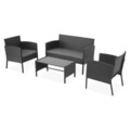 Set mobilier pentru gradina/terasa, 4 piese, Laredo, otel, negru/gri