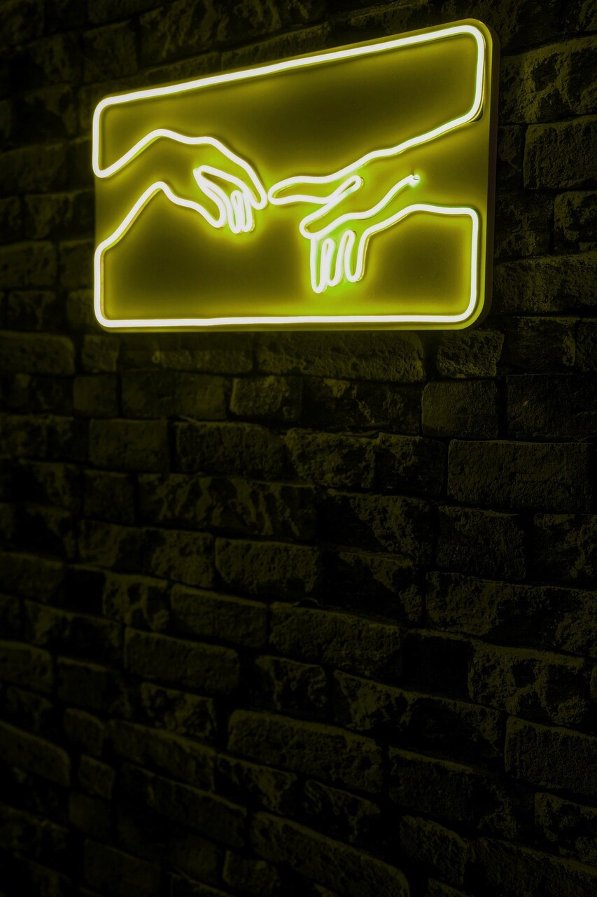 Decoratiune luminoasa LED, Creation of Adam, Benzi flexibile de neon, DC 12 V, Galben - 1 | YEO