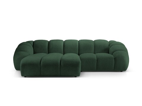 Coltar stanga 3 locuri, Diana-192, Micadoni Home, 294x182x72 cm, catifea structurata, verde