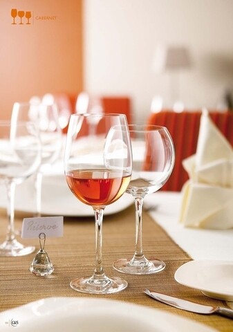 Set 6 pahare pentru vin, Chef&amp;Sommelier, Cabernet tulipe, 350 ml, sticla cristal