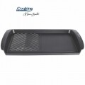 Tava plita + gratar Cooking by Heinner, 50 x 28 x 6 cm,  aluminiu turnat, negru