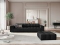 Canapea 4 locuri, Jennifer-140, Micadoni Home, 244x102x70 cm, tesatura chenille din poliester, negru