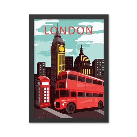 Tablou decorativ, London 8 (55 x 75), MDF , Polistiren, Multicolor