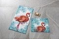 Set 2 covorase de baie Flamingo, Confetti, 50x57 cm/57x100 cm, turcoaz