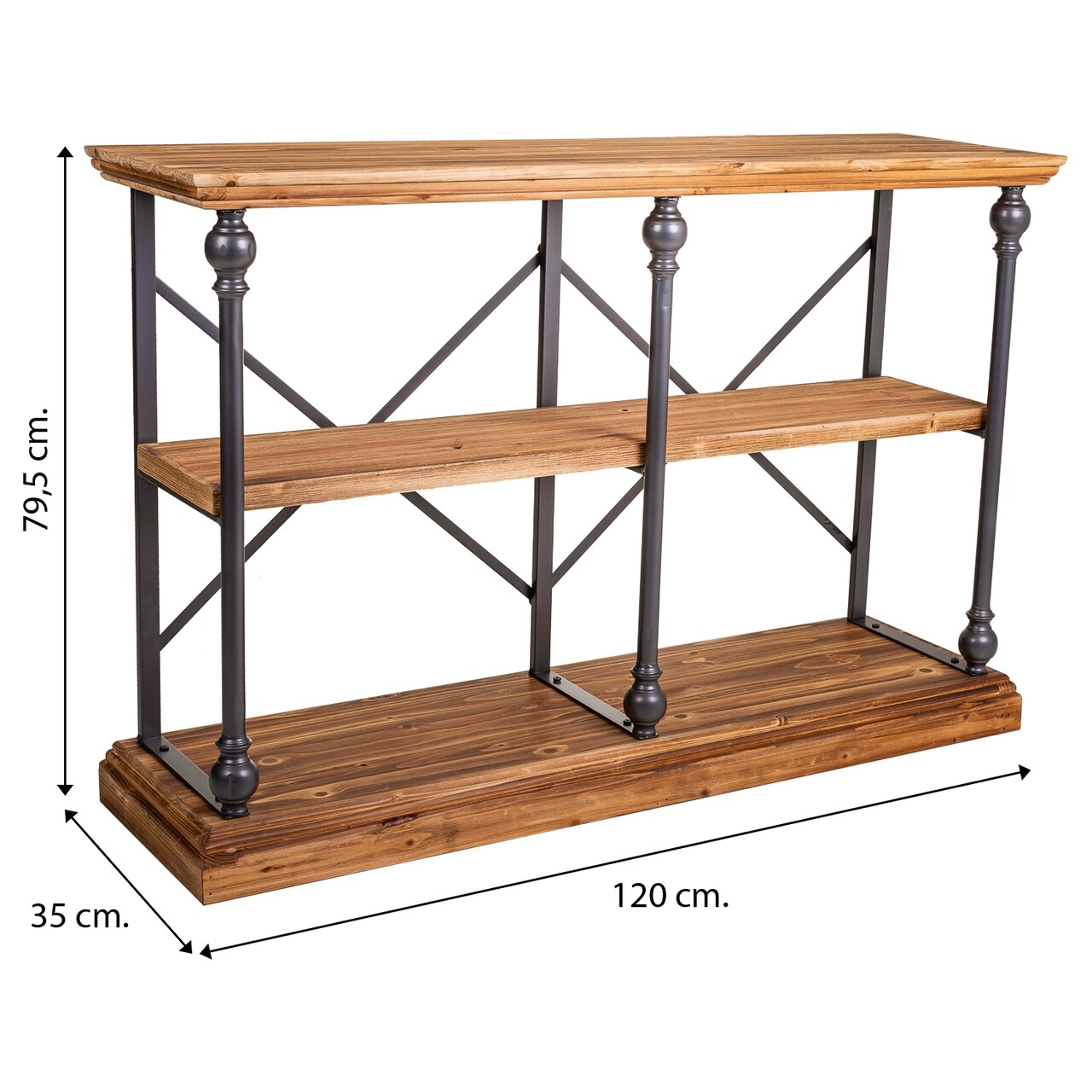 Consola Trinity, Creaciones Meng, 120x35x79.5 Cm, Lemn De Brad