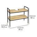 Dulap pentru chiuveta Loft, Wenko, 70x33.5x60 cm, metal/bambus, natur/negru