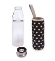 Sticla cu husa termoizolanta Stars, Iris Barcelona, 550 ml, sticla borosilicata/neopren, negru