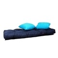 Canapea extensibila Gauge Concept, Navy Blue Turquoise, 2 locuri, 190x70 cm, fier/poliester