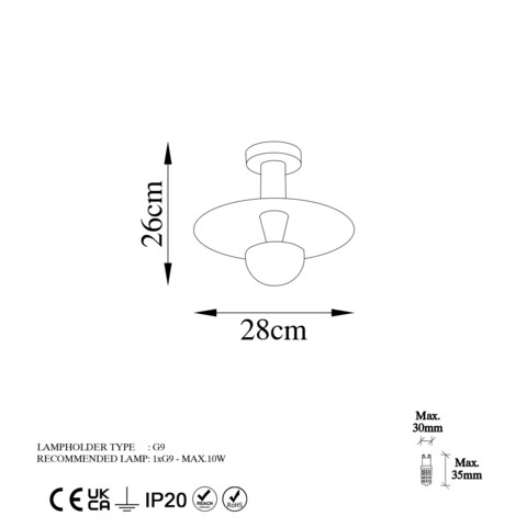 Lustra, Fulgor, 942FLG2520, Metal, Cupru