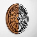 Ceas de perete, Wooden Clock, Lemn/metal, ø56 cm, Nuc / Negru