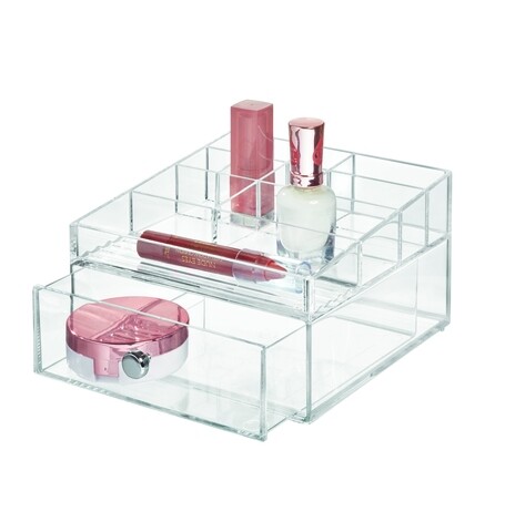 Organizator pentru cosmetice iDesign, 11 compartimente, 16.5x18x10 cm