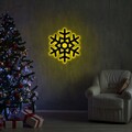 Lampa de perete Snowflake 2, Neon Graph, 28x32 cm, galben