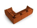 Coltar modular dreapta 3 locuri, Bloom-184, Micadoni Home, 316x216x95 cm, catifea, teracota