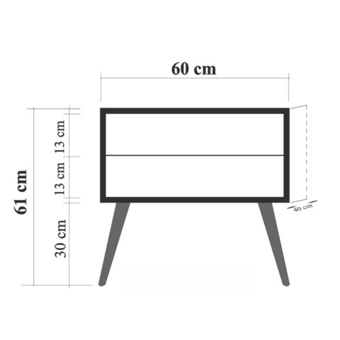 Noptiera, Vella, City - Dino, 60 x 61 x 40 cm, pal melaminat, multicolor