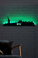 Decoratiune luminoasa LED, NYC Skyline, MDF, 60 LED-uri, Verde