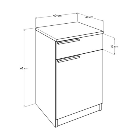 Noptiera, Adore, KMD-711-SD-1, 40x63x38 cm, PAL, Sonomo / Alb