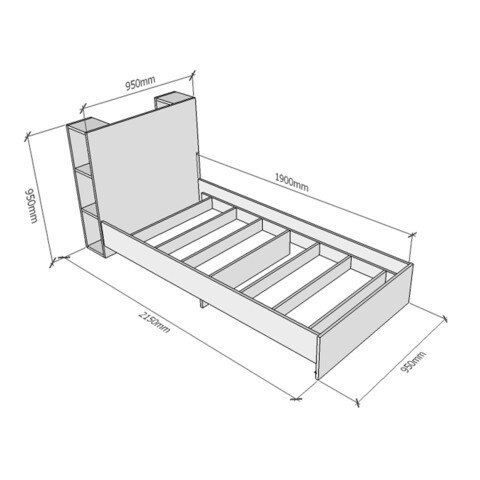 Pat Single Sidney, Ametti, 90 x 190 cm, alb