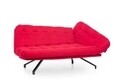 Canapea extensibila Coxy, Futon, 3 locuri, 110x200 cm, metal, rosu