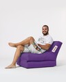 Fotoliu extensibil, Siesta, Ferndale Bean Bag, 55 - 180 cm, poliester impermeabil, mov