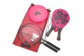 Set palete de badminton si ping pong, 7 piese, polipropilena, roz