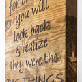 Decoratiune de perete, Enjoy The Little Things, Lemn, Dimensiune: 30 x 3 x 58 cm, Nuc / Negru