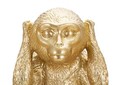 Set 3 decoratiuni Monkey, Mauro Ferretti, 13x14x19.5 cm, polirasina, auriu