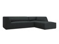 Coltar dreapta 4 locuri, Ruby, Micadoni Home, BL, 273x180x69 cm, velur, negru