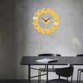 Ceas de perete, Metal Wall Clock 4, Metal, Dimensiune: 48 x 48 cm, Auriu