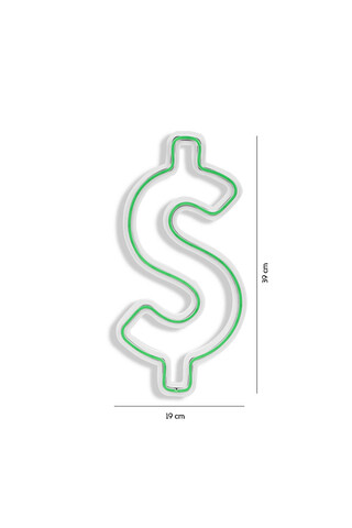 Decoratiune luminoasa LED, Dollar Sign, Benzi flexibile de neon, DC 12 V, Verde