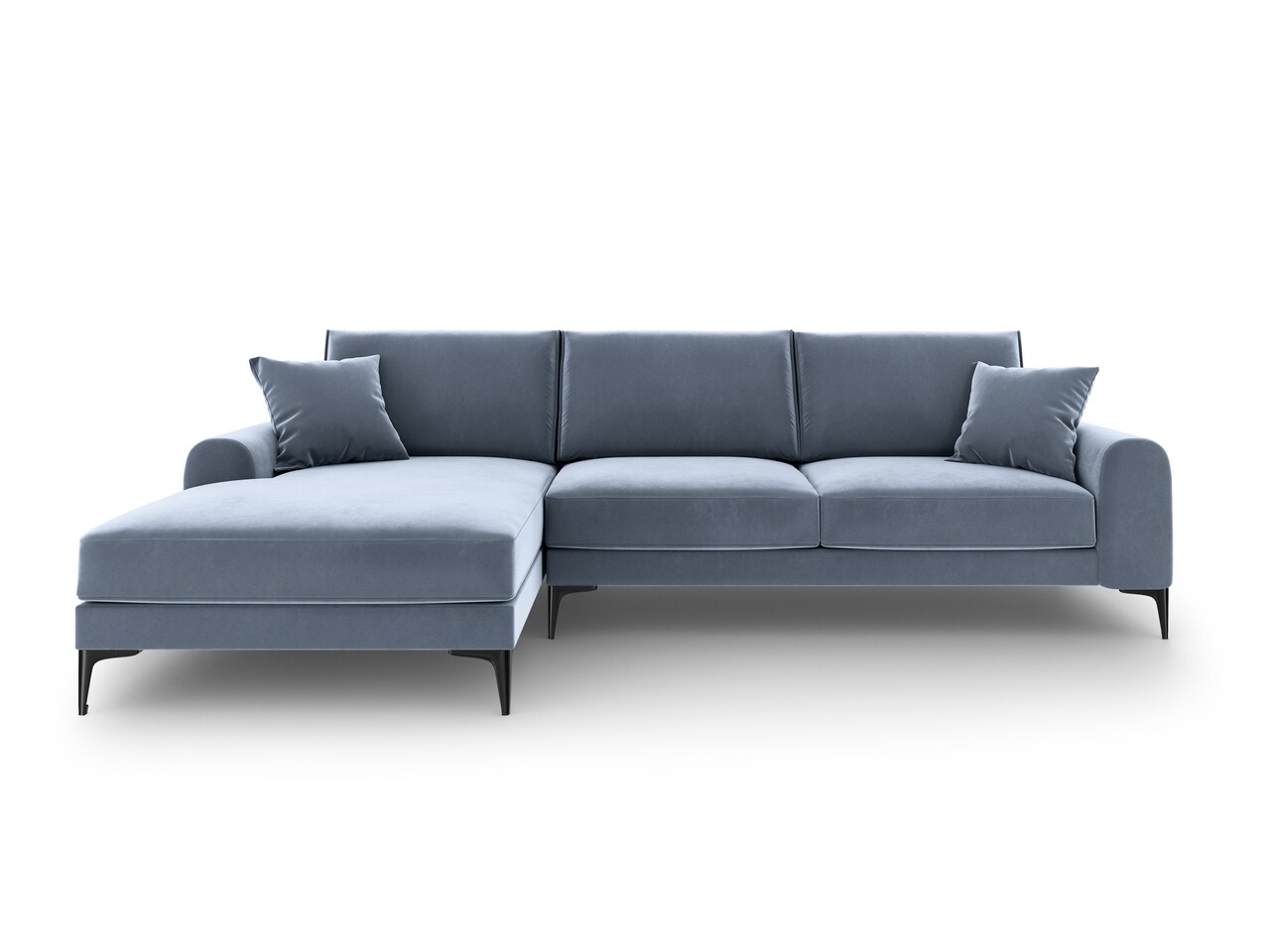 Coltar stanga, Madara, Mazzini Sofas, 5 locuri, 254x182x90 cm, catifea, albastru deschis - 1 | YEO