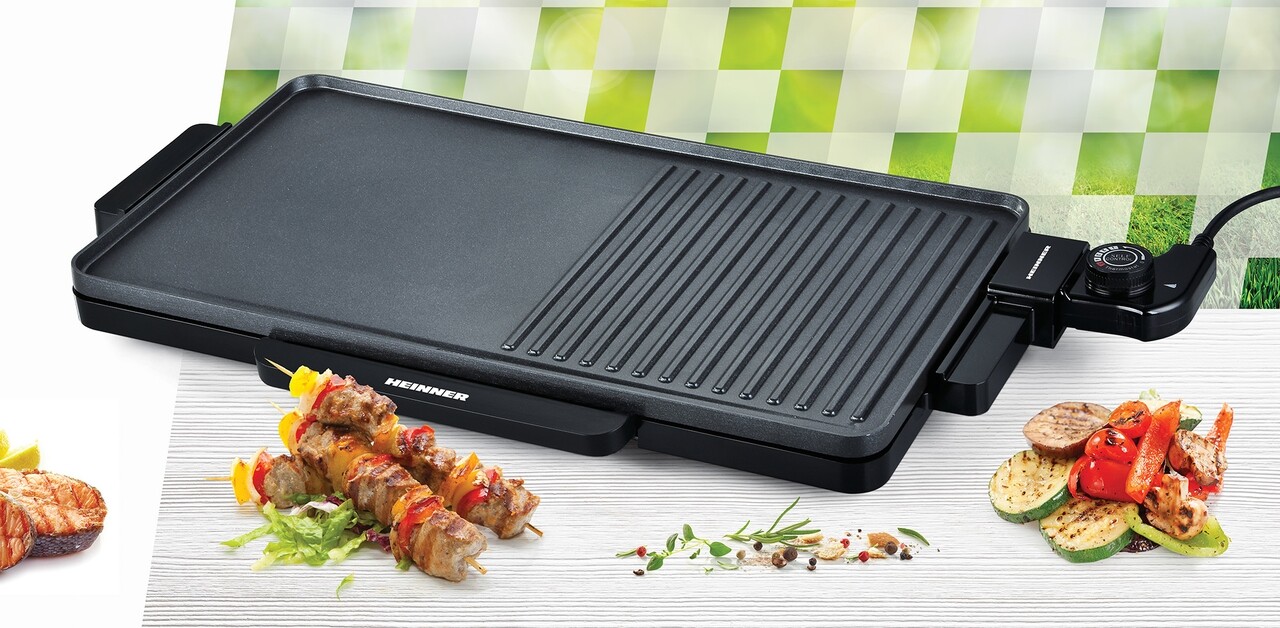 Grill electric 2 in 1, Heinner, 2000 W, 49x27 cm, negru - 2 | YEO