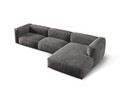 Coltar modular dreapta 3 locuri, Martina-120, Micadoni Home, 332x176x75 cm, catifea, gri