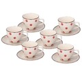 Set 6 cani cu farfurioara Louise Hilde, Tognana, 90 ml, ceramica, multicolor