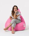 Fotoliu puf, Bean Bag, Ferndale Drop L, 80 x 80 cm, poliester impermeabil, roz