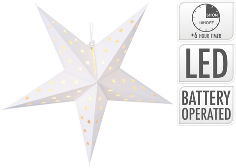 Decoratiune luminoasa Star, Ø60 cm, hartie, alb