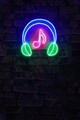 Decoratiune luminoasa LED, Music Sound Headphones,  Benzi flexibile de neon, DC 12 V, Roz / Verde / Albastru