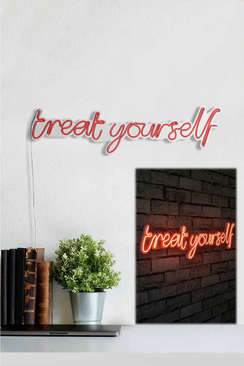 Decoratiune luminoasa LED, Treat Yourself, Benzi flexibile de neon, DC 12 V, Rosu - 1 | YEO