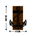 Decoratiune de perete, Anchor, 50% lemn/50% metal, Dimensiune: 41 x 58 cm, Nuc / Negru