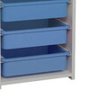 Organizator cu 4 compartimente Toily, Pakoworld, 45x30x78 cm, PAL melaminat, alb/albastru