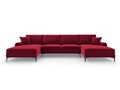 Coltar panoramic, Madara, Mazzini Sofas, 6 locuri, 334x182x90 cm, catifea, rosu vin