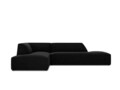 Coltar stanga 4 locuri, Ruby, Micadoni Home, BL, fara cotiera, 273x180x69 cm, catifea, negru