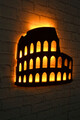 Decoratiune luminoasa LED, Colosseum, MDF, 60 LED-uri, Galben